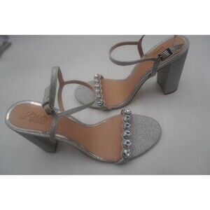Jewel Badgley Mischka Alyna Bridal Crystal Embellished Strappy Heeled Sandal 9.5